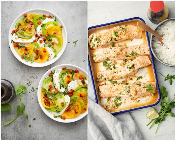 Tomate mozza et saumon Weight Watchers