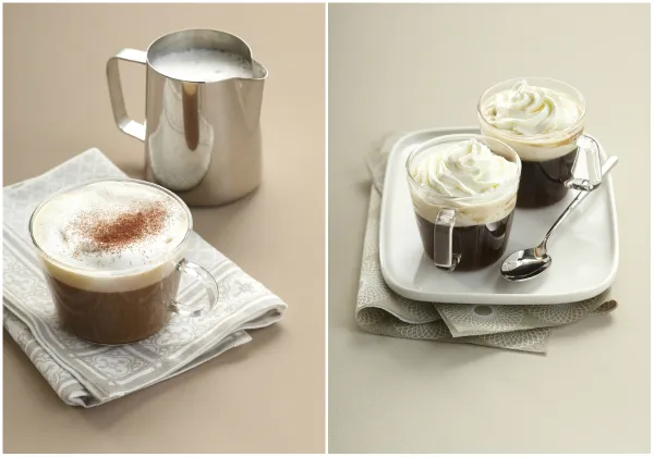 Cappuccino et café liegeois