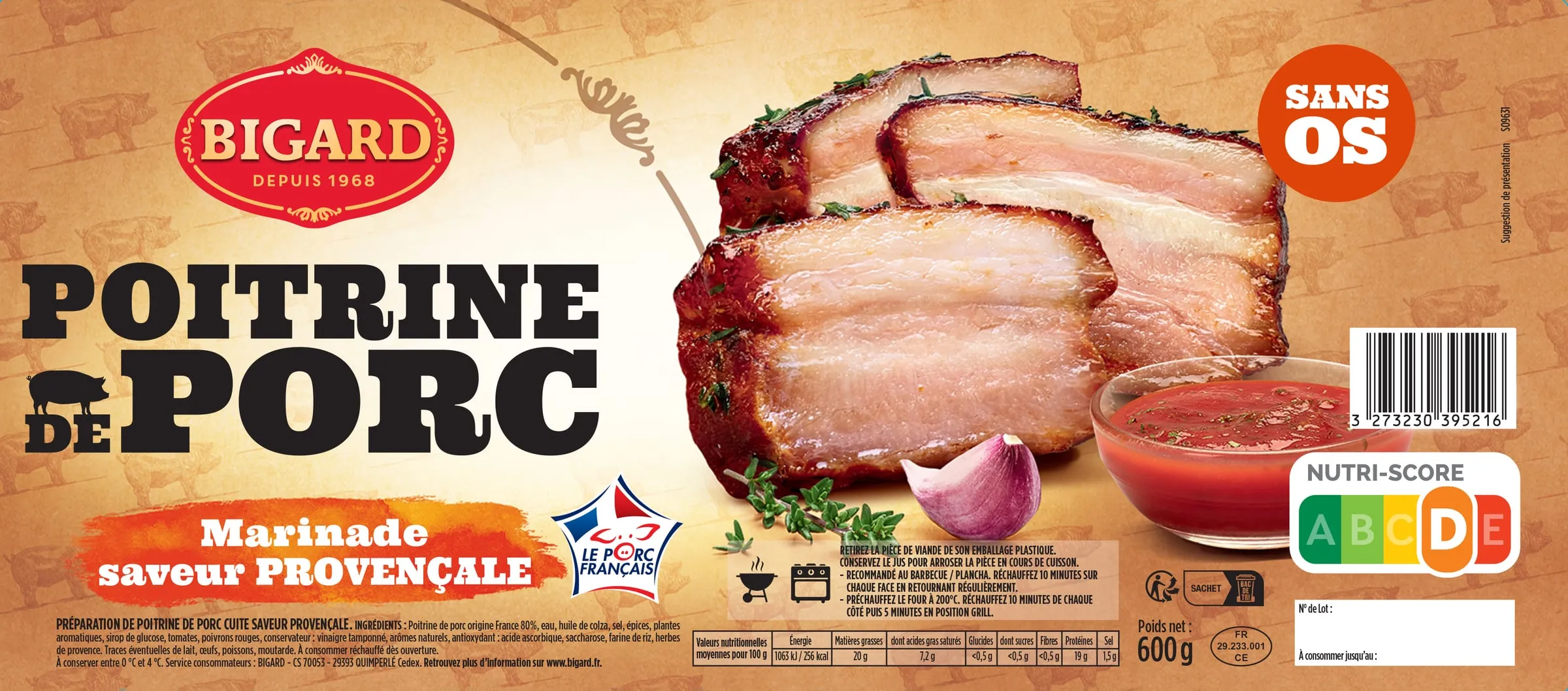 Pack poitrine de porc Bigard
