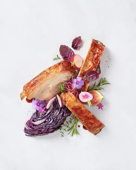 Assiette gastronomique travers de porc