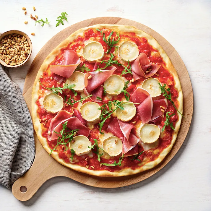 Pizza chèvre jambon