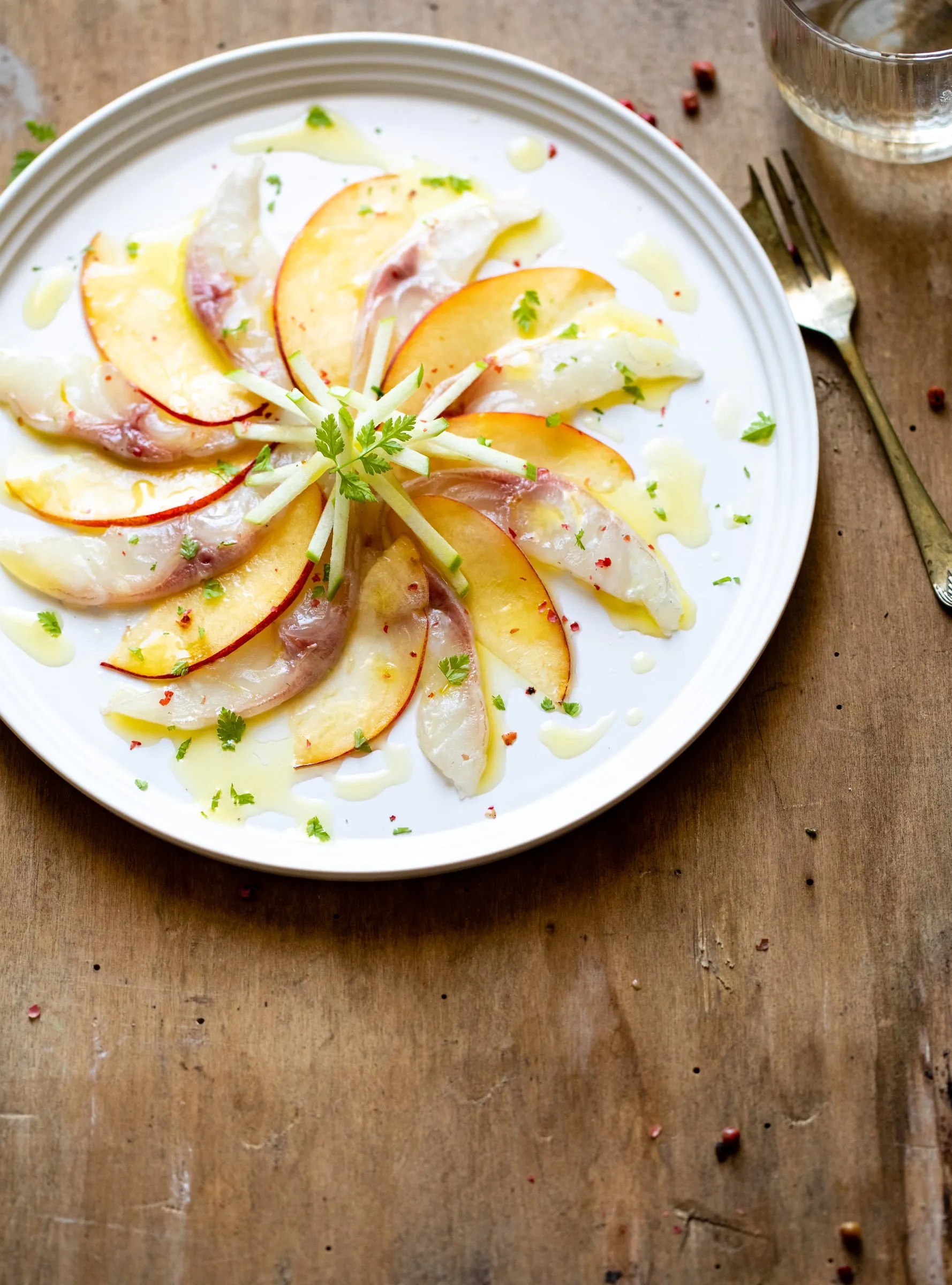 Carpaccio daurade pêche, Bretons en cuisine