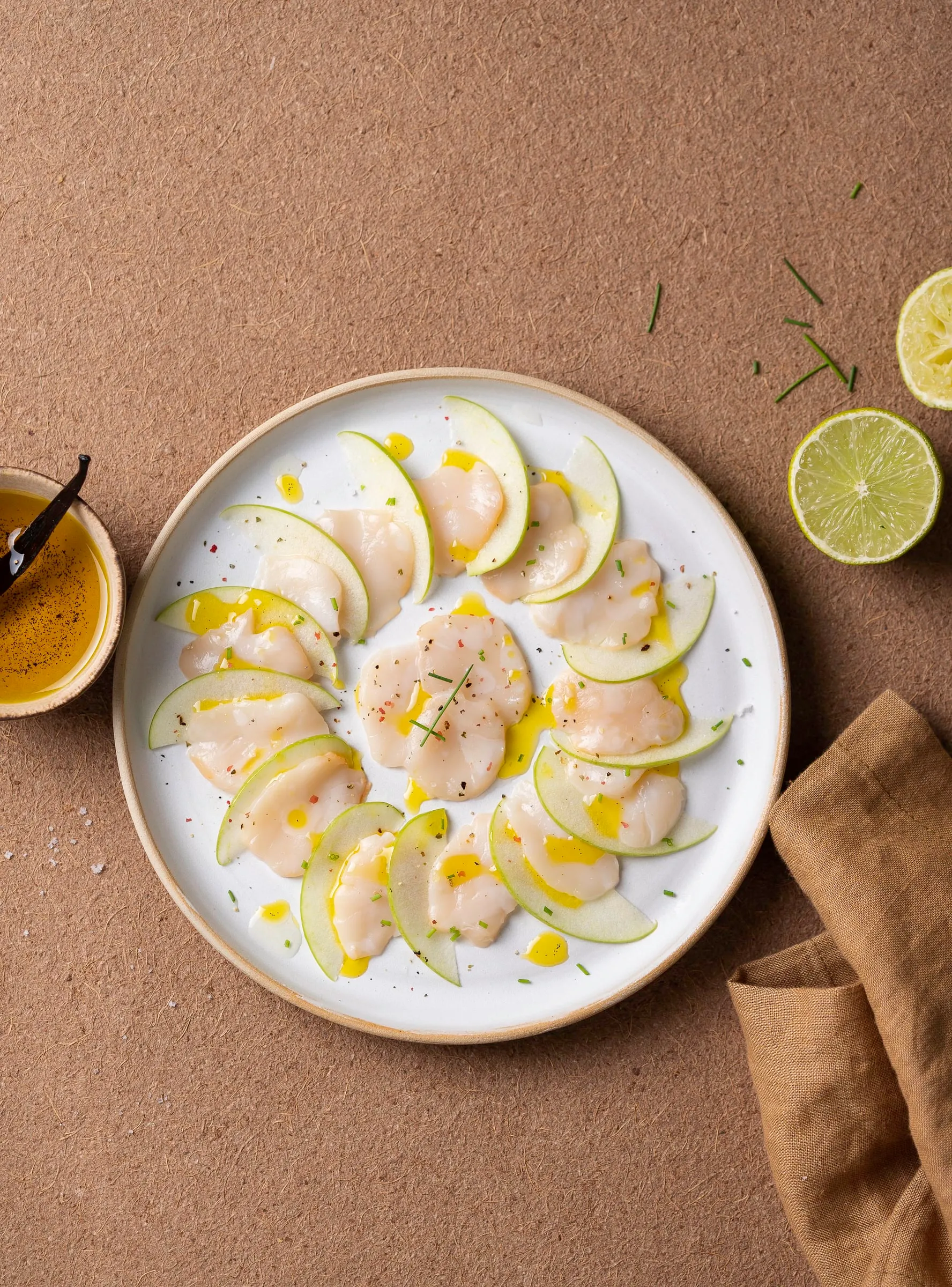 Carpaccio Saint Jacques pomme vanille, Normands en cuisine