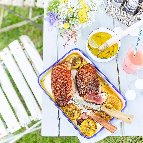 Magret canard citron gingembre au barbecue, Delpeyrat