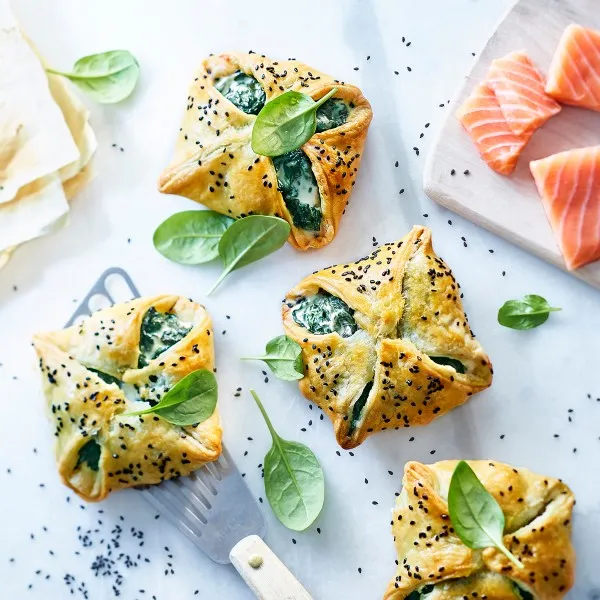Feuilletés épinards saumon, Croustipate