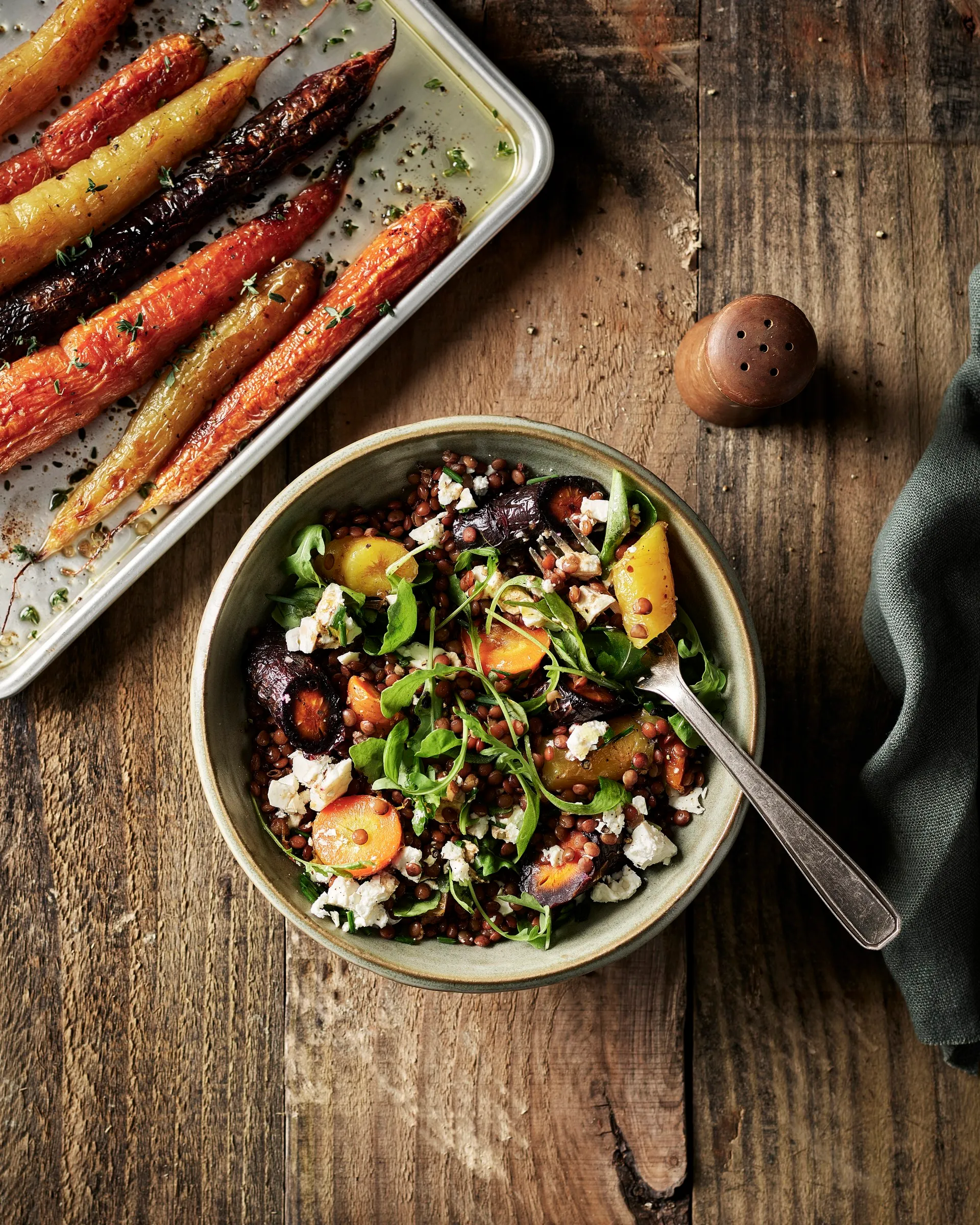 Salade de lentilles et carottes rôties, Prince de Bretagne